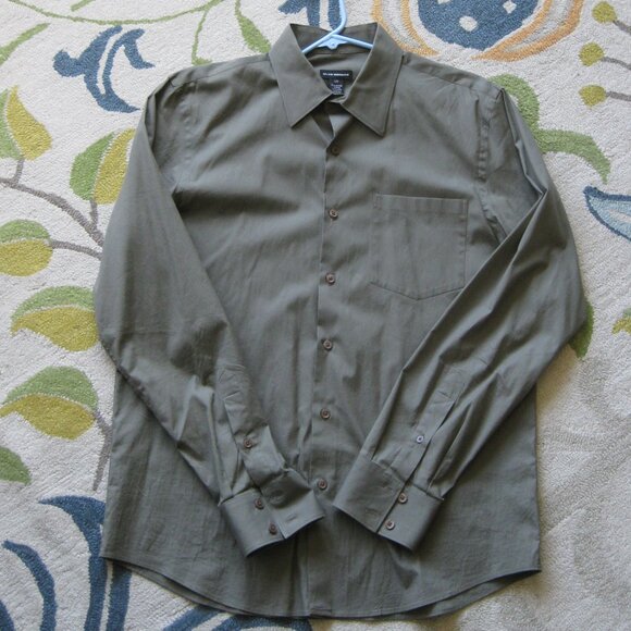 Club Monaco Men's button down shirt fatigue green size large - Picture 1 of 5